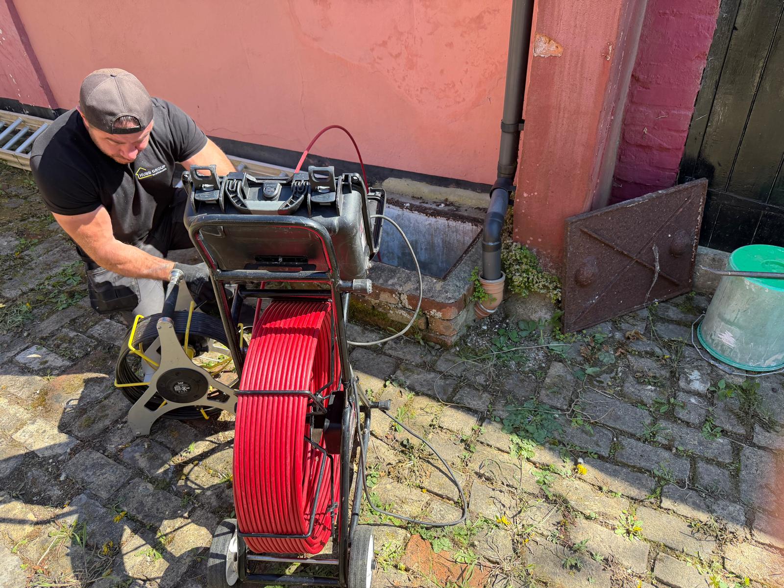 HUBB Group engineer conducting a CCTV drain survey